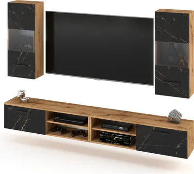 Zdjęcie produktu dla Meblościanka Pod Telewizor Nowoczesna Rtv Blande 240Cm Szafka San Sebastian
