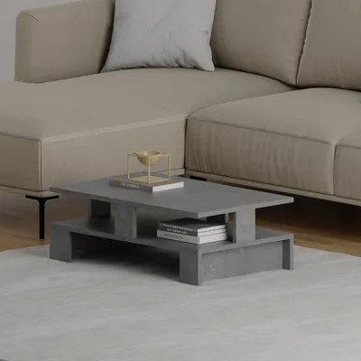 Image de DECORTIE Mansu Table basse moderne rétro gris polyvalent 80 x 50 x 28 cm