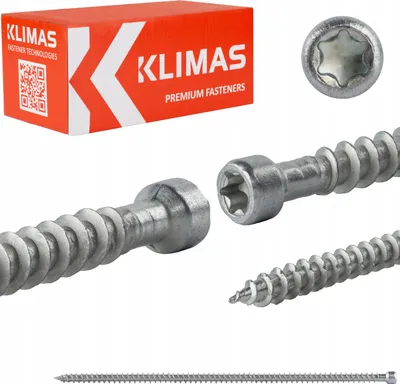 Produktbild von Klimas WKFC Vollgewinde-Konstruktionsschrauben Zylinderkopf Weiß 8x240 mm 50 stk