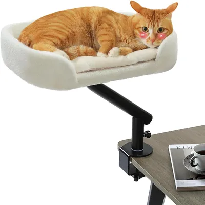 Produktbild von PURPURRA Tierbett Katzen-Schreibtischbett, Katzen-Hängematte für Tisch, bis 15 KG