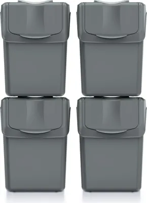 Zdjęcie produktu dla Zestaw koszy do segregacji śnieci szare 4 x 20L Sortibox Keden ISWB20S4-405U