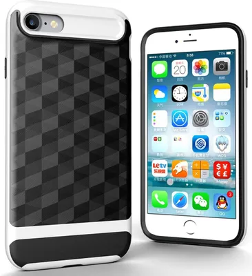 Produktbild von Hülle für Apple iPhone 8 Backcover Case Handy Schutzhülle - Cover 3D Prisma Design Weiß