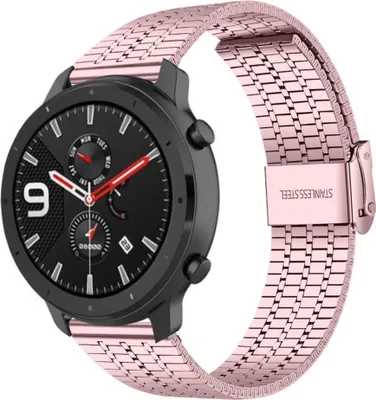 Produktbild von Strap-it Xiaomi Amazfit GTR Edelstahlarmband (Rosa)