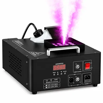 Immagine prodotto di Macchina del Fumo 1500W con 24 LED RGB, DMX512 e Telecomando Wireless, Macchina del Fumo Verticale da Palco, 7 Canali, Serbatoio da 2,5 L per DJ, productTiles.product.images.aiGenerated
