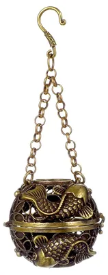 Räucherstäbchenhalter zum Aufhängen, rund, Kupfer, 11,6x4,5 cm