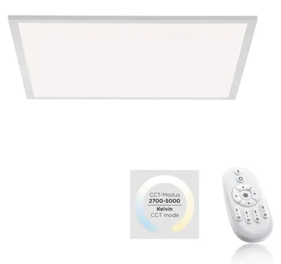 Zdjęcie produktu dla Plafon LED kwadratowy z pilotem FLAT biały 35W Odcienie bieli 2870lm aluminium wym:5,6x62x62cm IP20 Paul Neuhaus