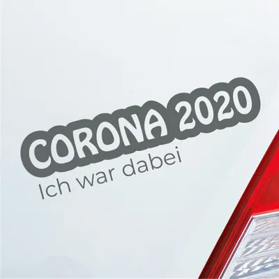 Produktbild von Auto Aufkleber Corona 2020 Ich war dabei! Krank Infiziert Husten 19x5 cm Grau Sticker Heckscheibenaufkleber