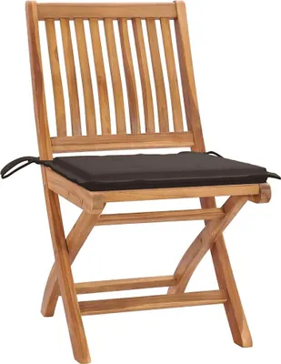 Produktbild von vidaXL Klappbare Gartenstühle mit Kissen 4 Stk. Massivholz Teak