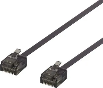 Immagine prodotto di Cavo patch DELTACO Cat6a, piatto, 0,5 m, nero
