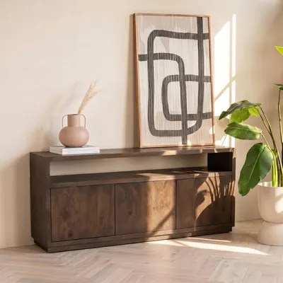 Produktbild von Sideboard Dunkelbraun Mangoholz - 180x40x85cm - Luxurious