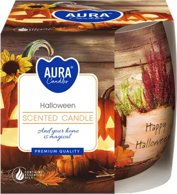Zdjęcie produktu dla Świeca zapachowa w szkle BISPOL Aura 20H HALLOWEEN