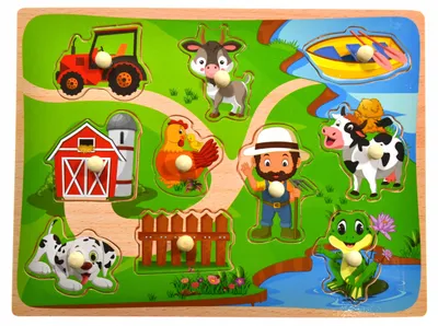 Produktbild von Drobiazgarnia Holz-Puzzle Lernspielzeug mit Griffen