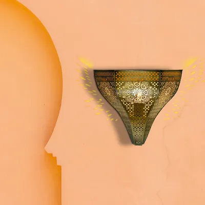 Immagine prodotto di Lampada da parete orientale Yaniv oro antico | metallo fatto a mano | H 27cm