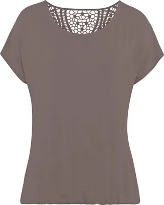 Produktbild von VIVANCE Kurzarmshirt taupe, schwarz Größe 40/42