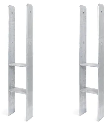 Produktbild von Alberts 2 x H-Pfostenträger, 121x800 mm, Materialstärke 8 mm, Tiefe 60 mm, feuerverzinkt