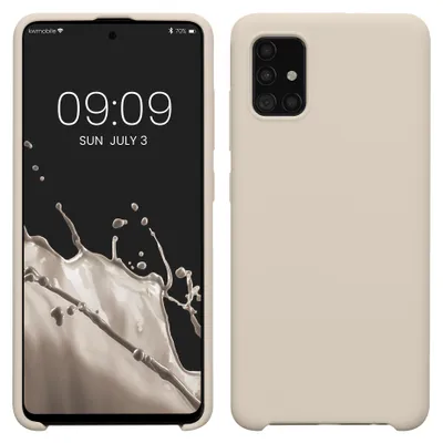 Produktbild von kwmobile Handyhülle für Samsung Galaxy A51 Hülle - Case Silikon - Kabelloses Laden - Schutzhülle Cover in Creme