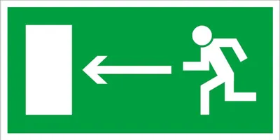 Produktbild von Evakuierungsschild „Richtung zum Ausgang links“ – 150×300 mm, selbstklebend & nachleuchtend