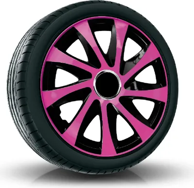Produktbild von Radkappen Radzierblenden (4Stück) 14 Zoll pink/schwarz DRIFT Z458651