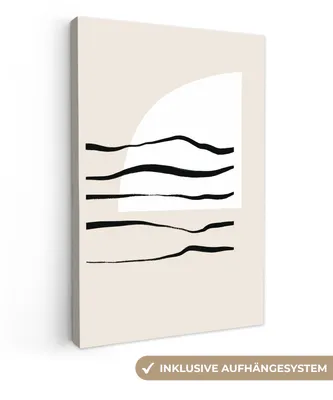Produktbild von MuchoWow® - Leinwandbilder - Abstrakt - Linie - Pastell, Wandbild, Wanddeko Bilder Wohnzimmer, 20x30 cm