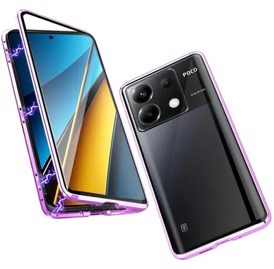 Produktbild von Für Xiaomi Redmi Note 13 Handy Tasche 360 Magnet Glas Bumper Metall Hülle Etuis Case Cover