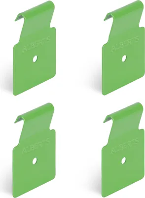 Produktbild von Alberts Dekorhaken für Doppelstabmatten - Gr. S - sendzimirverzinkt - gelbgrün - kunststoffbeschichtet - RAL6018 - SET VE4