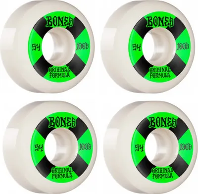 Image de Bones Wheels 100's White-Green V5 Sidecut 54mm