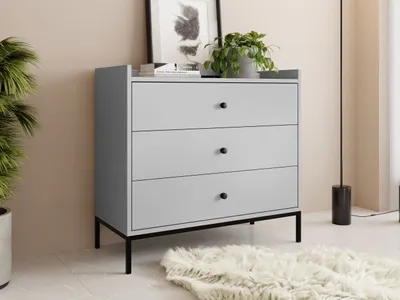 Image de Commode à tiroirs étroits WIWA – gris