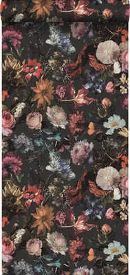 Produktbild von Walls4You Tapete Blumenmuster Grau, Rosa und Blau - 935330 - 0,53 x 10,05 m