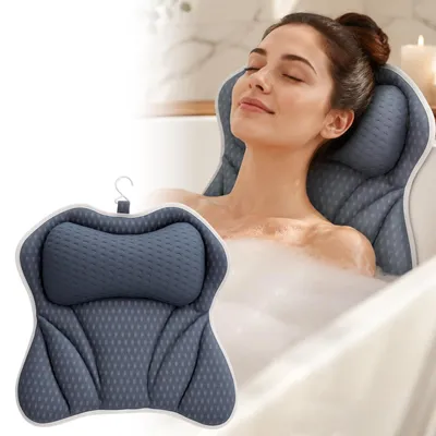Image de Coussin de bain ergonomique avec 6 ventouses, confortable et respirant