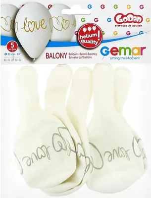 Produktbild von Premium-Ballons „Love“ in Weiß, 33 cm, 5 Stück – Godan