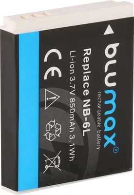Produktbild von 2x Blumax Akku | für Canon NB-6L Digitalkamera | Kapazität 850mAh  |Spannung 3,7Volt | Video- und  Kamerazubehör