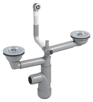 Produktbild von Teleskop-Siphon platzsparend - Flexible Abflussleitung - Recyceltes Kunststoff - Universell einsetzbar