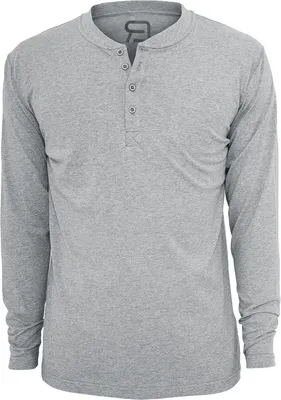 Produktbild von RED by EMP Herren hellgraues Basic Langarmshirt mit Kopfleiste 5XL