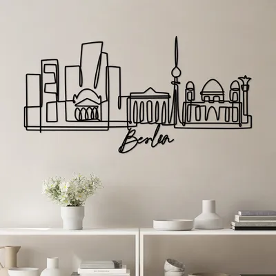 Image de Wallity, Berlin- DYU1140, Noir, Autres décorations pour la maison, 120 x 60 x 1,5 cm, 100% métal