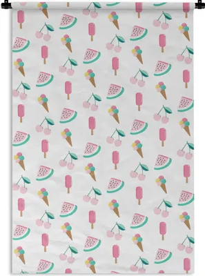 Produktbild von MuchoWow® Wandteppich Wandbehang Sommerlich - Pastell - Muster 120x180 cm Tapisserie Dekoration Wandtuch - Schlafzimmer - Dekorationen für das Haus