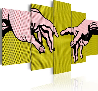Produktbild von Leinwandbilder Pop Art 200x100 cm Vlies Leinwandbild 5 tlg Kunstdruck modern Wandbilder XXL Wanddekoration Design Wand Bild - Hände Abstrakt 020105-6