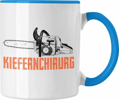 Produktbild von Trendation - Holzarbeiter Tasse Geschenk Forstwirt Spruch Waldarbeiter Lustige Geschenkidee für Tischler oder Baumfäller (Blau)