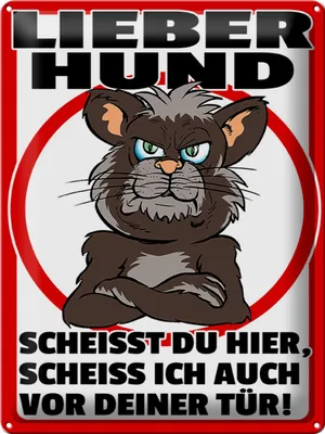 Produktbild von Blechschild Hinweis lieber Hund scheißt Du hier, 40x30 cm, Blechschilder Tiere Achtung
