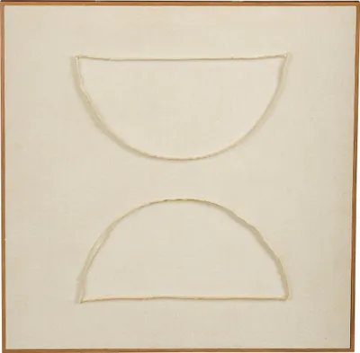 Produktbild von Mica Decorations Wanddeko - Wandbild Japandi Abstrakt 60 x 60 x 3,5 cm - Wandbilder Wohnzimmer oder Schlafzimmer - Beige