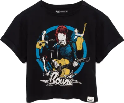 Image de David Bowie - T-shirt court pour femme NS6819 (S) (Noir/Bleu/Blanc)