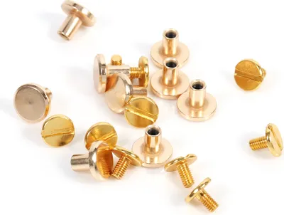 Produktbild von 10Sets 5/6.5/8mm Messing Bolde Bolder Coled Nagelschraube für Ledernietgürtel DIY Gold