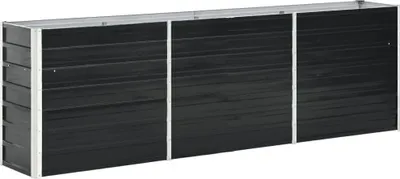 Image de The Living Store Plateau de jardin Acier galvanisé 240 x 40 x 77 cm Anthracite