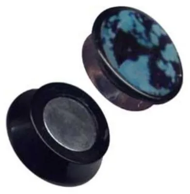 Produktbild von Fake Magnet Plug Piercing Schwarz Türkis