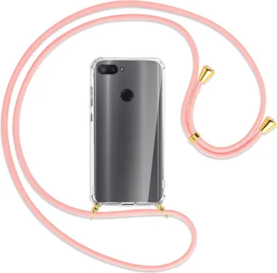 Produktbild von Handykette Backcover-Schutzhülle mit Band (Metall goldfarben) für Xiaomi Mi 8 Lite - rosa