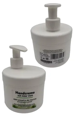 Aloe Vera Handcreme 500 ml im praktischen Pumpspender. Zieht schnell ein, dermatologisch getestet