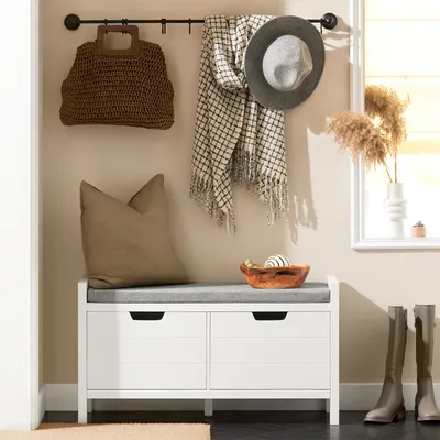 Obrázok produktu pre SoBuy FSR63-W Lavica so sedadlom Komoda na topánky s úložným priestorom Skrinka na topánky Biela WHT cca: 91x50x30cm