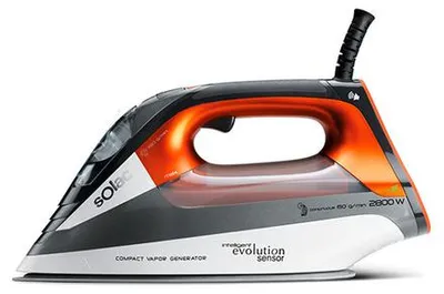 Produktbild von Solac CVG9511, Trocken- & Dampfbügeleisen, Antihaft-Platte, 190 g/min, Schwarz, Orange, Weiß, 3 min, 2800 W
