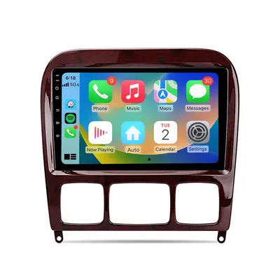 Image de Autoradio Android 9'' 64 Go pour Mercedes Classe S W220 1998-2005 avec CarPlay Android Auto navigation Bluetooth