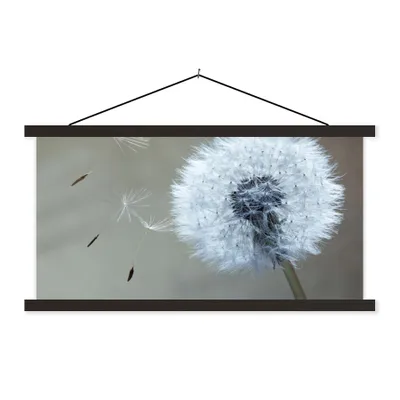 Produktbild von MuchoWow® Textilposter Löwenzahn - Blume - Pflanze 60x30 cm mit schwarzem Rahmen - Textilien