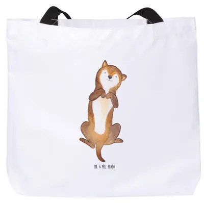 Produktbild von Mr. & Mrs. Panda Tote Bag Hund Streicheln - Weiß - Geschenk, Laptoptasche, Strandtasche, Hunde, Sprüche, Tasche, Bauch, Reisetasche, Kraulen, Beutel, Süß